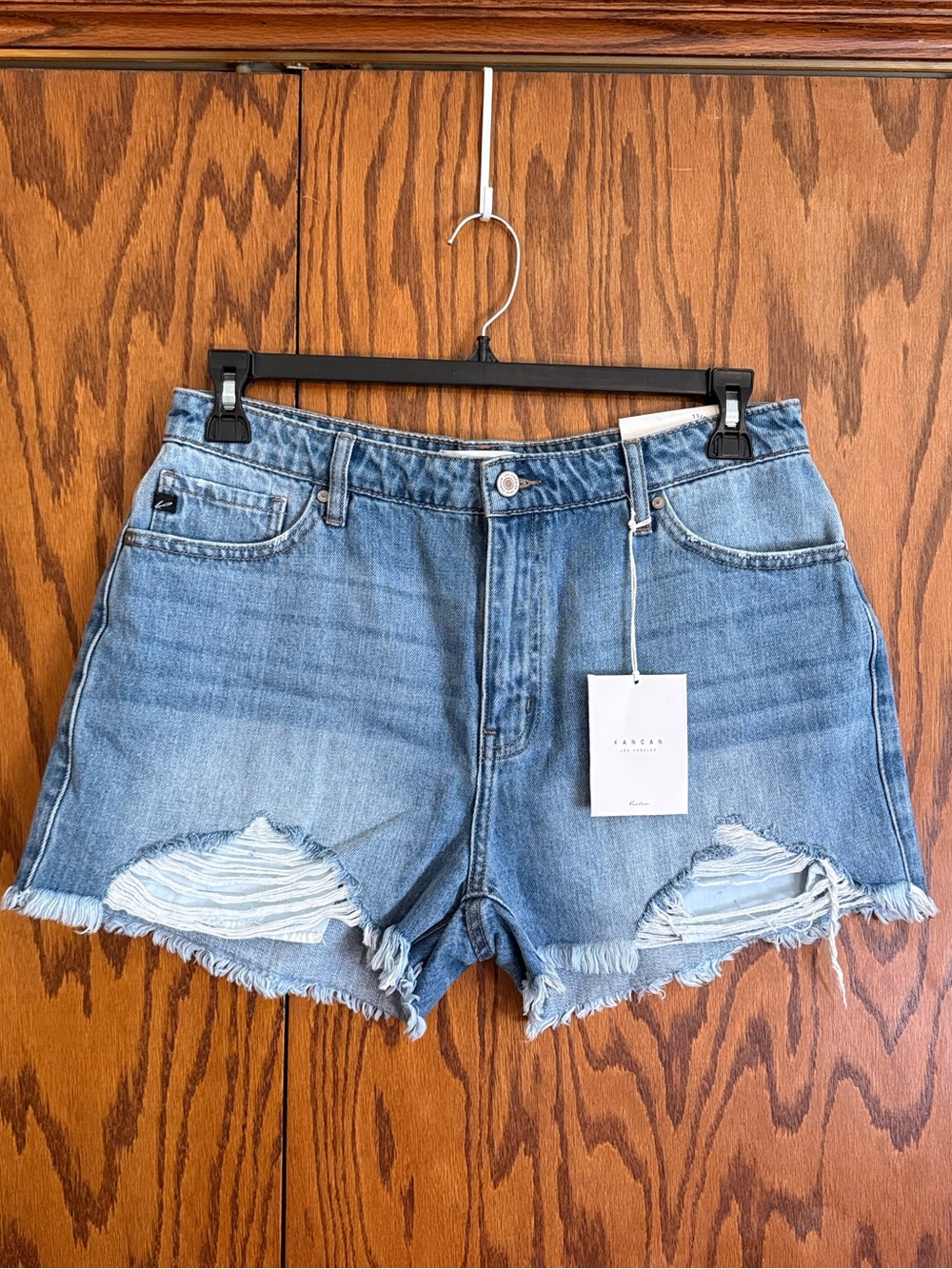 KanCan High Rise Distressed Frayed Denim Shorts 11/29 NWT